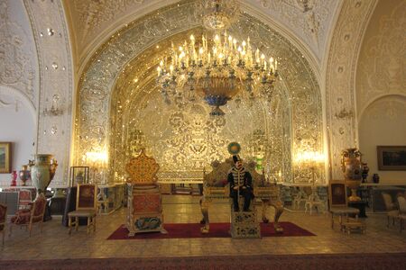 Tehran, Iran - April 16 2019. The Greeting Hall or Marble Hall of Golestan Palace where the Pahlavi Kings in held ceremonies.のeditorial素材