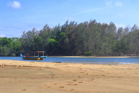 The view of river estuary of Sungai Merang River in Setiu District of Terengganu, Malaysia.の写真素材