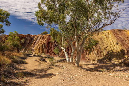 The Ochre Pit in West MacDonnell Ranges National Park or Tjoritja which is accessible via Namatjira Drive near Alice Springs in Northern Territory, Australia.の写真素材
