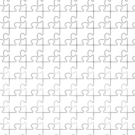 Set of vector black and white seamless pattern with puzzles.のイラスト素材