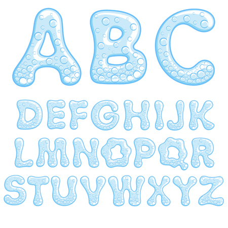 Alphabet of soda water. Vector isolated objects.のイラスト素材