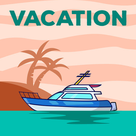 yacht vacation poster vector illustration designのイラスト素材