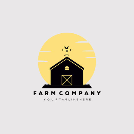 farm house logo vector illustration designのイラスト素材