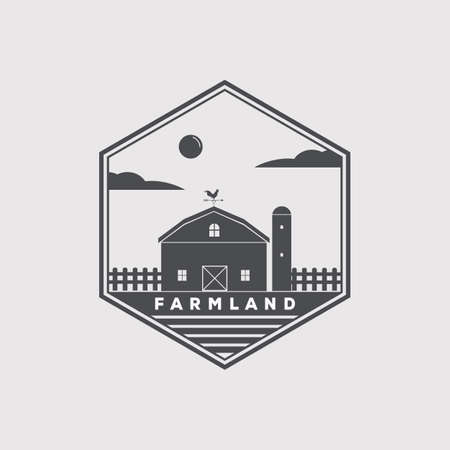 Farm land logo vector illustration designのイラスト素材