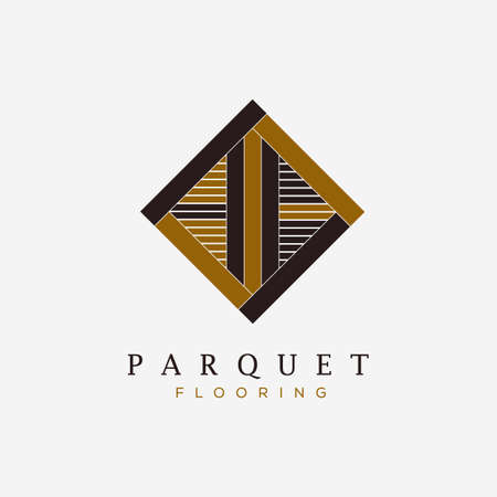 Parquet flooring texture logo vector illustration designのイラスト素材