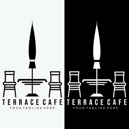 terrace cafe logo vector illustration design. street terrace cafe brand logoのイラスト素材