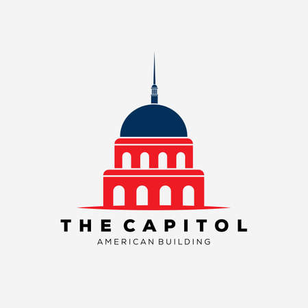American capitol building logo vector illustration designのイラスト素材