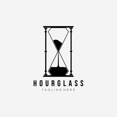 silhouette hourglass timer logo vector illustration designのイラスト素材