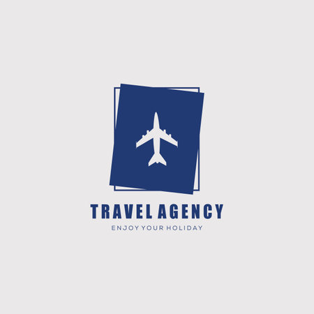 plane travel agency logo vector illustration designのイラスト素材