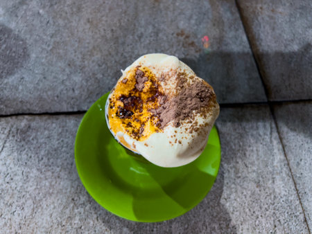 Boh anok weng or whipped egg pineung nyen is a traditional drink from Aceh that is located in the kitchen restaurantの写真素材