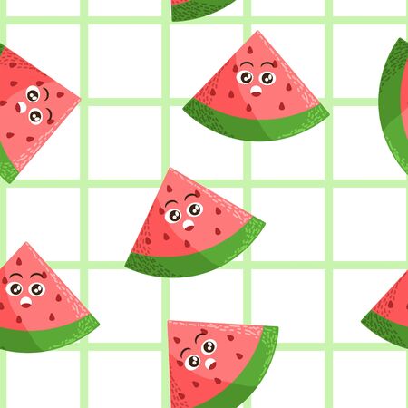 Cute Water melon Seamless patternのイラスト素材