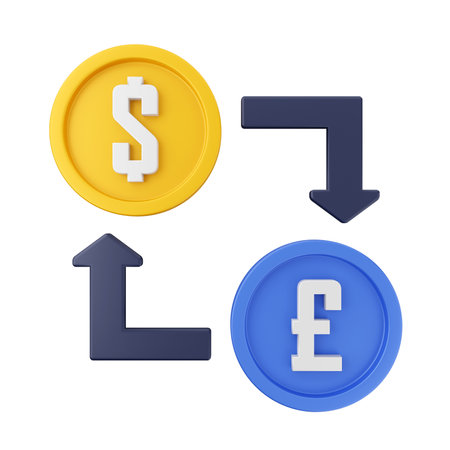 Illustration of Dollar and Pound icons on a white background - Vectorの写真素材