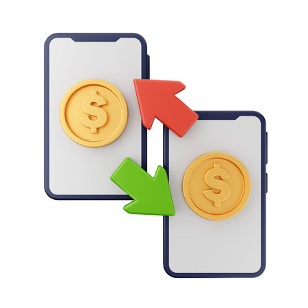 Mobile banking concept. Isolated on white background. 3d render.の写真素材