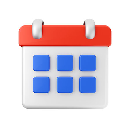 Calendar icon isolated on white background. 3d render.の写真素材
