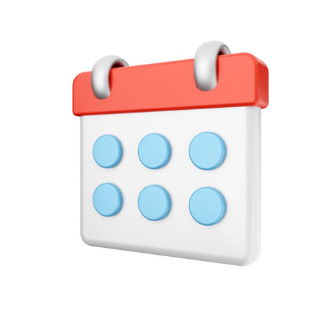 Calendar icon. Isolated on white background. 3D illustration.の写真素材
