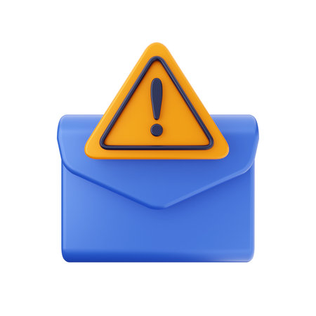 Email Alert Icon Isolated on White Background. 3D Render.の写真素材
