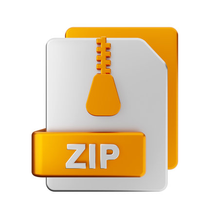 ZIP file icon on a white background. 3d rendering.の写真素材