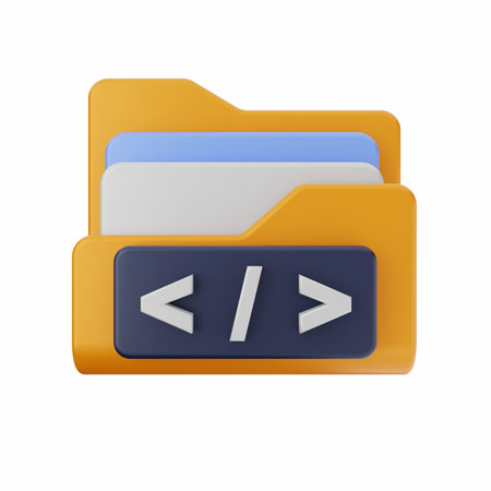 Folder icon isolated on a white background. 3d render image.の写真素材