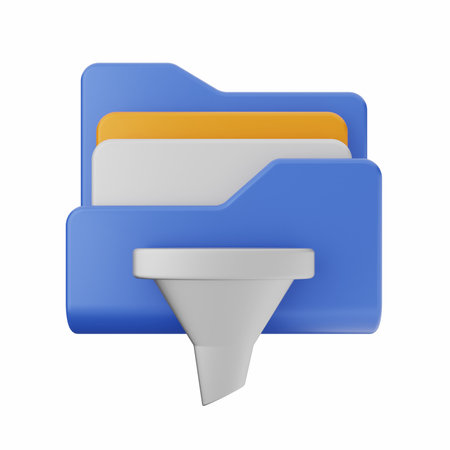 Blue folder icon isolated on white background. 3d render image.の写真素材