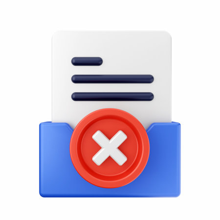 Cancel document on a white background. 3d rendering. Isolated.の写真素材