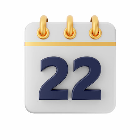Calendar 2. 3d illustration isolated on white background. With clipping pathの写真素材