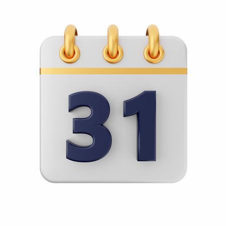 Calendar icon on a white background. 3d rendering, 3d illustration.の写真素材