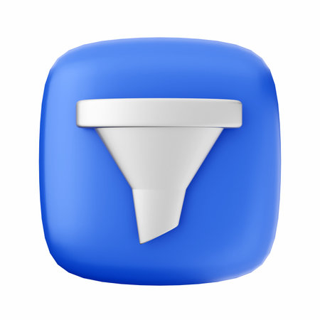 Blue Funnel isolated on white background. 3d render illustration.の写真素材