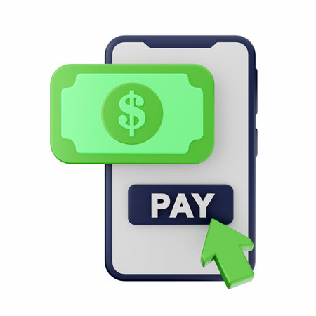 Pay concept. Isolated on white background. 3d render.の写真素材