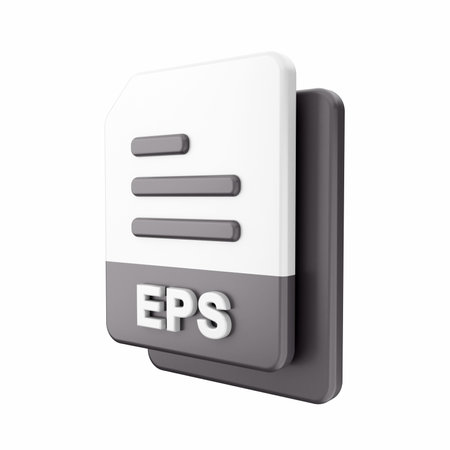 EPS file symbol isolated on white background. 3d rendering.
