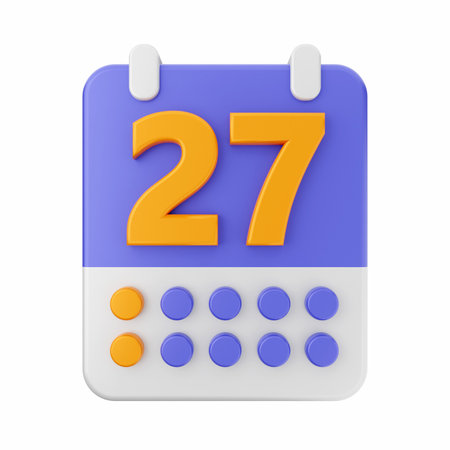 Calendar icon. Isolated on white background. 3D rendering.の写真素材