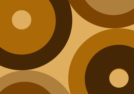 abstract background with a circle design with a mix of light brown and dark brownのイラスト素材
