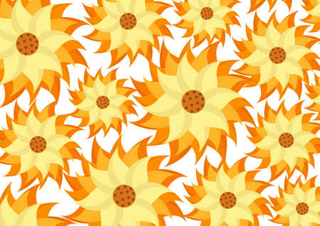 sunflower background in a beautiful bright yellow and orange color combinationのイラスト素材