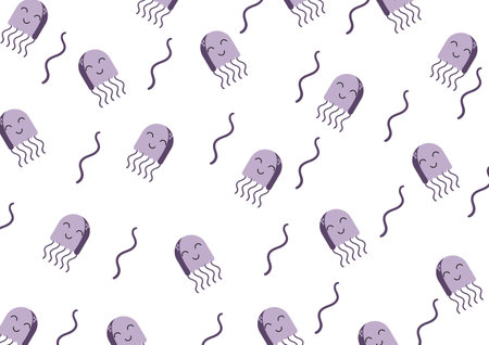 Jellyfish backgrounds with cute and adorable faces, special wallpaper for kids