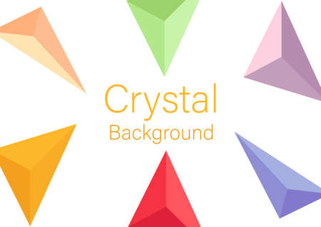 colorful crystal background on white background, with abstract theme and bright mix of colorsのイラスト素材