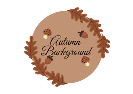 background with autumn theme on white backgroundのイラスト素材