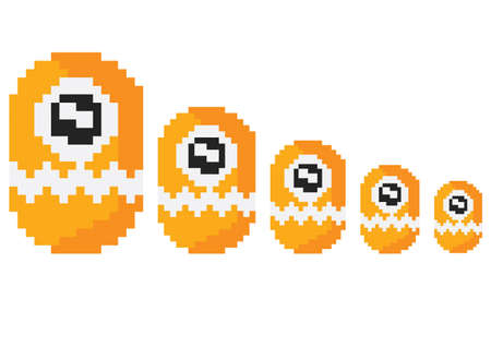 robot illustration in pixel styleのイラスト素材