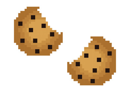 cookie illustration with pixel themeのイラスト素材