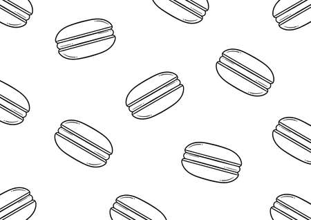 hand drawn macarons on a white backgroundのイラスト素材