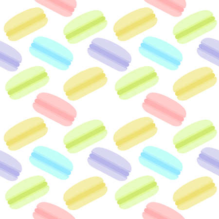 colorful macaron seamless pattern on white backgroundのイラスト素材