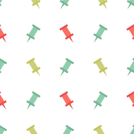 colorful push pin seamless pattern on white backgroundのイラスト素材