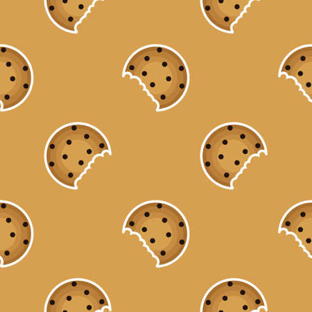 cookie cake seamless pattern on white backgroundのイラスト素材