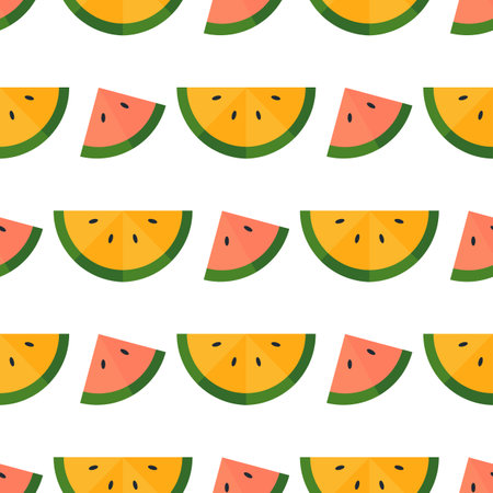 watermelon seamless pattern on white backgroundのイラスト素材