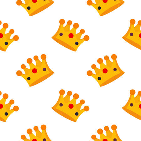 king crown seamless pattern on white backgroundのイラスト素材