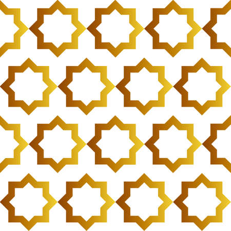 arabic seamless pattern with golden color gradient on white backgroundのイラスト素材
