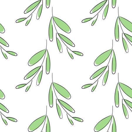 leaf seamless pattern with natural theme on white backgroundのイラスト素材