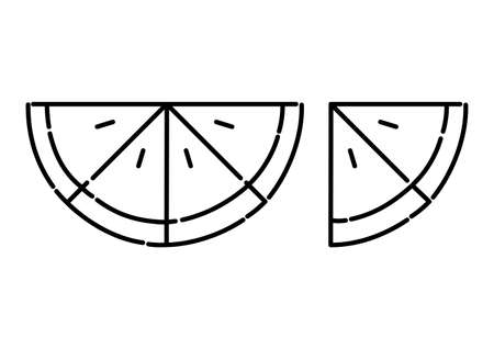 watermelon illustration in dotted line style on white backgroundのイラスト素材