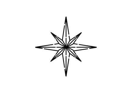 star illustration in dotted line style on white background