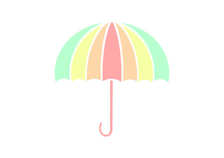 illustration of colorful umbrellas on white backgroundのイラスト素材
