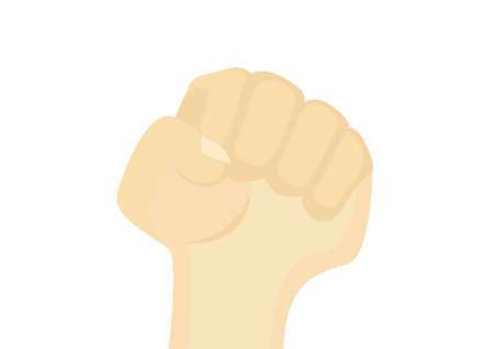 illustration of a clenched fist, on a white backgroundのイラスト素材
