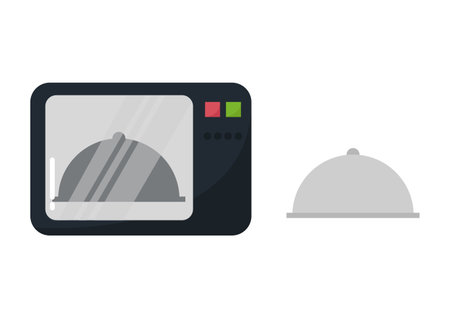 illustration of oven and serving lidのイラスト素材